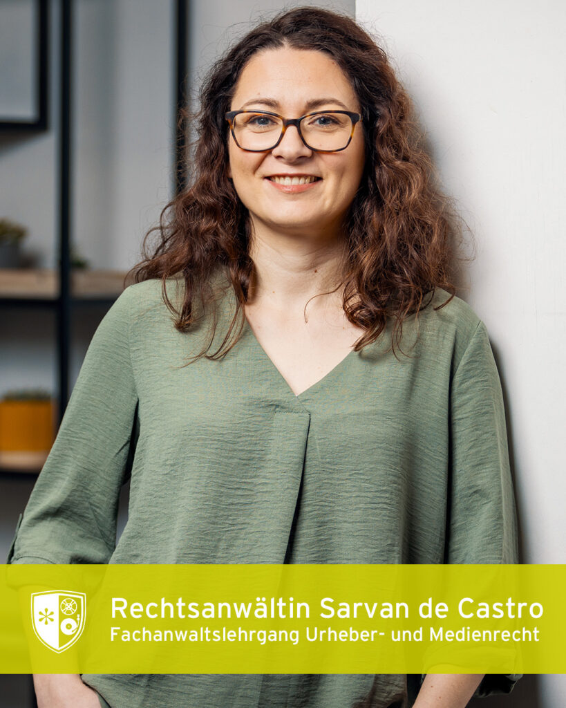 Rechtsanwältin Juliette Sarvan de Castro der Kanzlei Rehkatsch Rechtsanwälte aus Köln/Berlin absolviert 2024 den Fachanwaltslehrgang Urheber- und Medienrecht.