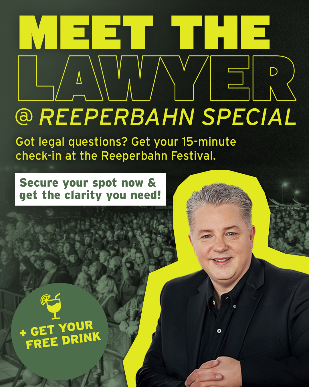 Meet the Rehkatsch law firm at the Reeperbahn Festval Congress in Hamburg for a short Meet The Lawyer, Or a free drink. Or to connect.