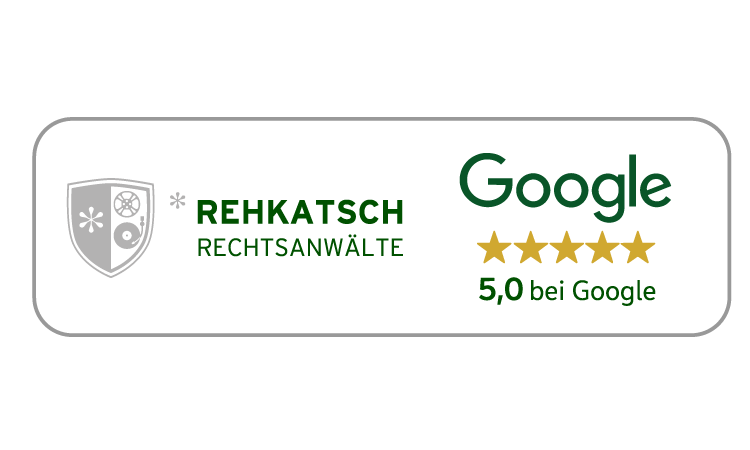 Rehkatsch Rechtsanwälte 5 Sterne Google Banner