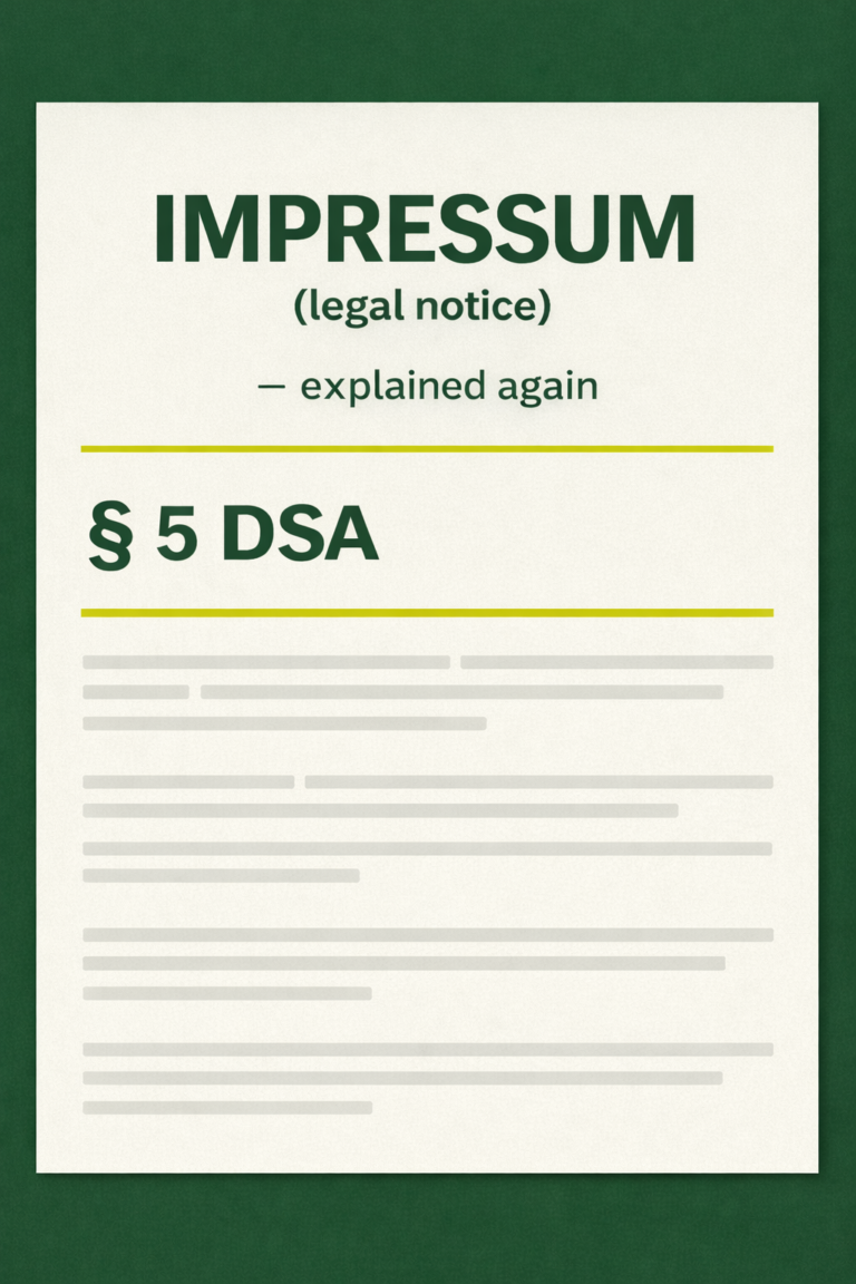 Impressum (legal notice) explained