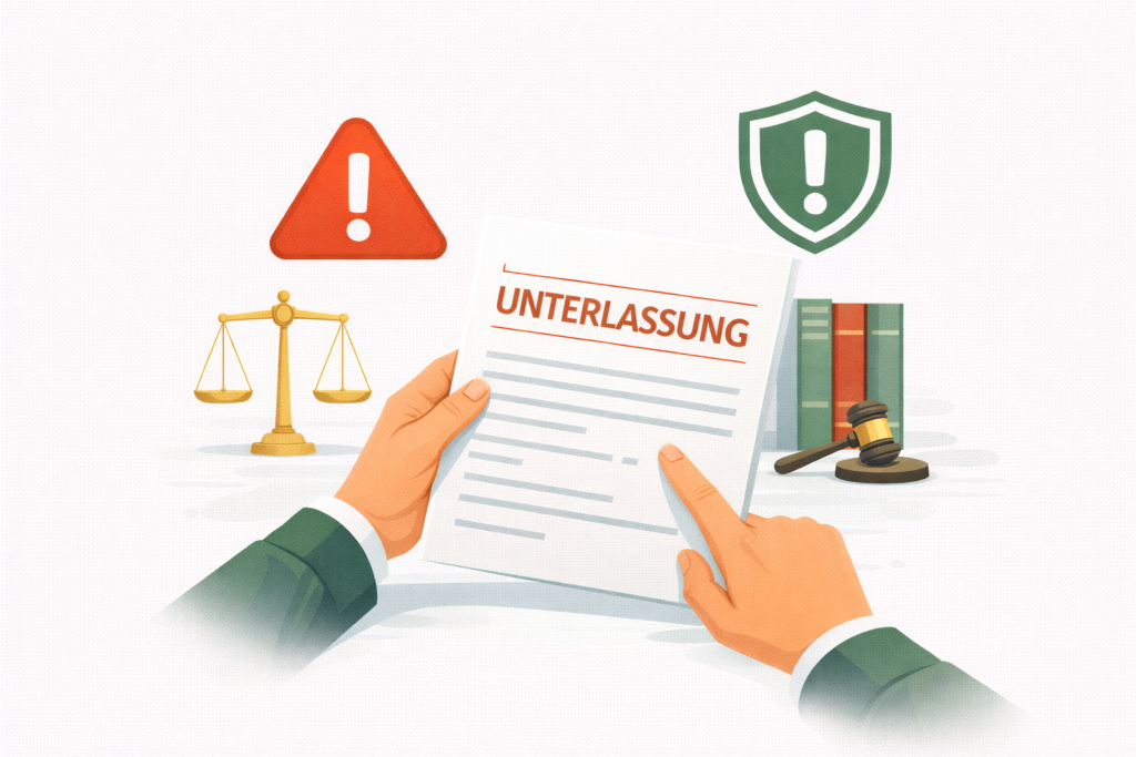Dokument wo Unterlassung drauf stehet