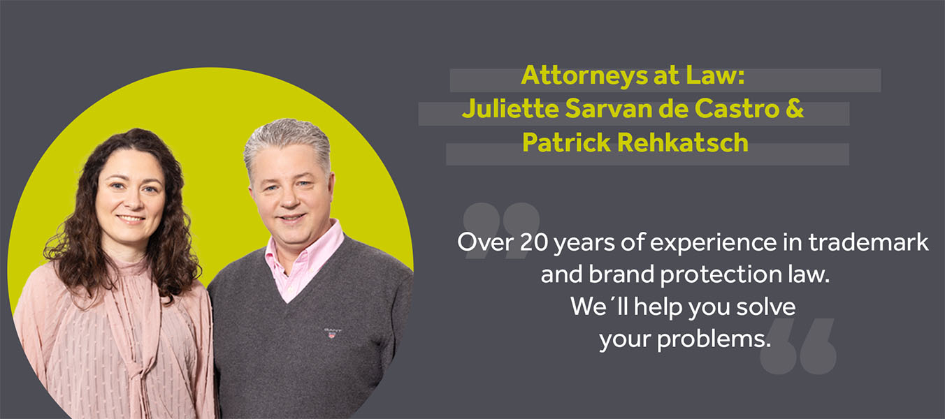 Patrick Rehatsch and Juliette Sarvan de catro trademark attorneys for more than 20 years